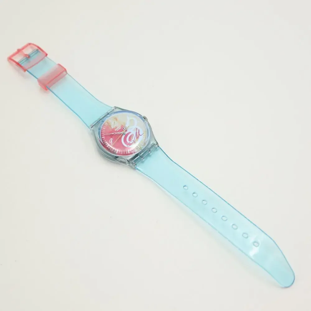 Swatch Bouquet Pour Maman Blue Pink 34mm Womens Watch Swiss Made w New Battery